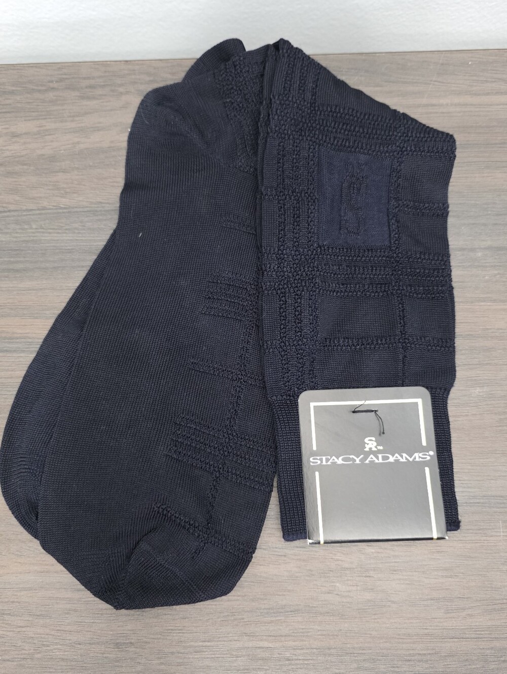 Stacy Adams Mens Navy Blue Textured Knit Dress Socks Size 10-13 NWT